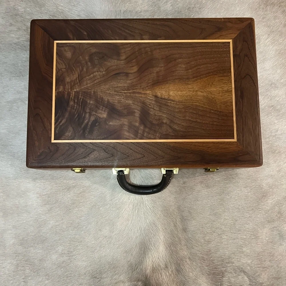 Elegant Wooden Briefcase with Handle